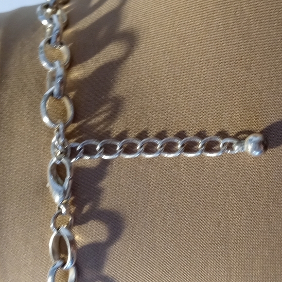 Silvertone heart and faux diamond multiple pendants 18 inch chain - Picture 5 of 6